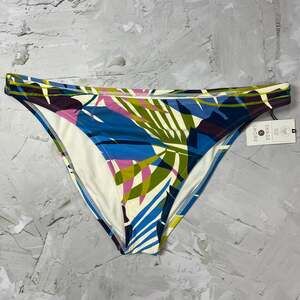 Shade & Shore Bikini Bottom SIZE XL Blue Leaf Print Low Rise Target
